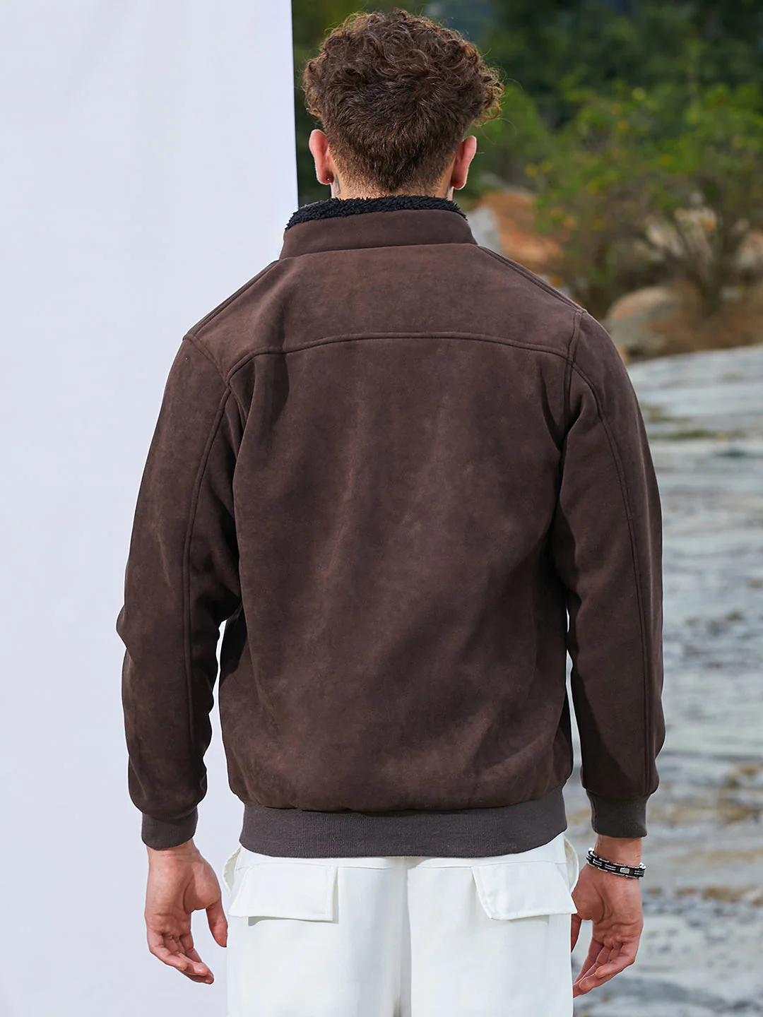 Zip-Front Jacket With Fleece Detail - Image 4