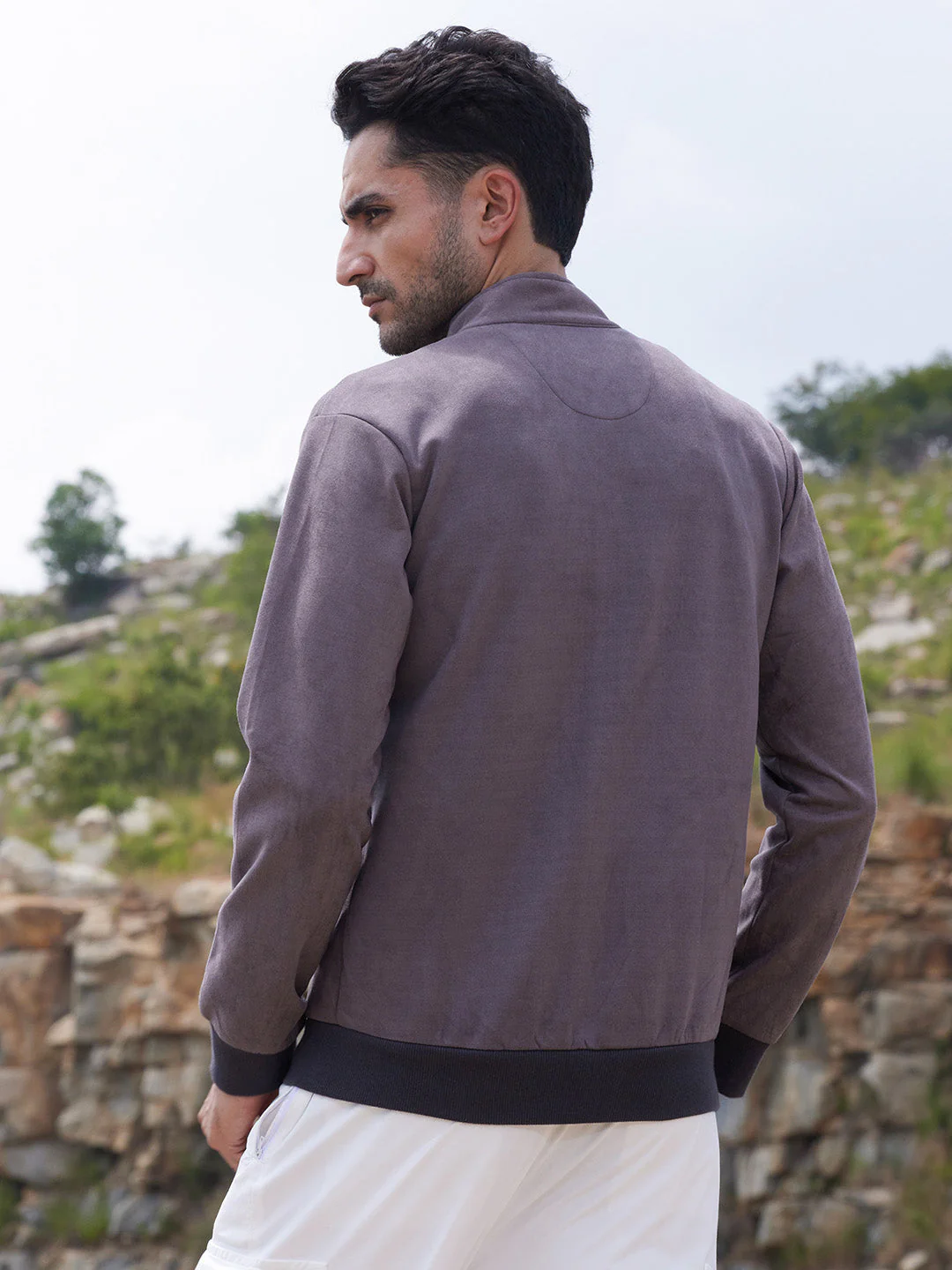Zip-Front Jacket With Ribbed Hem - Image 4
