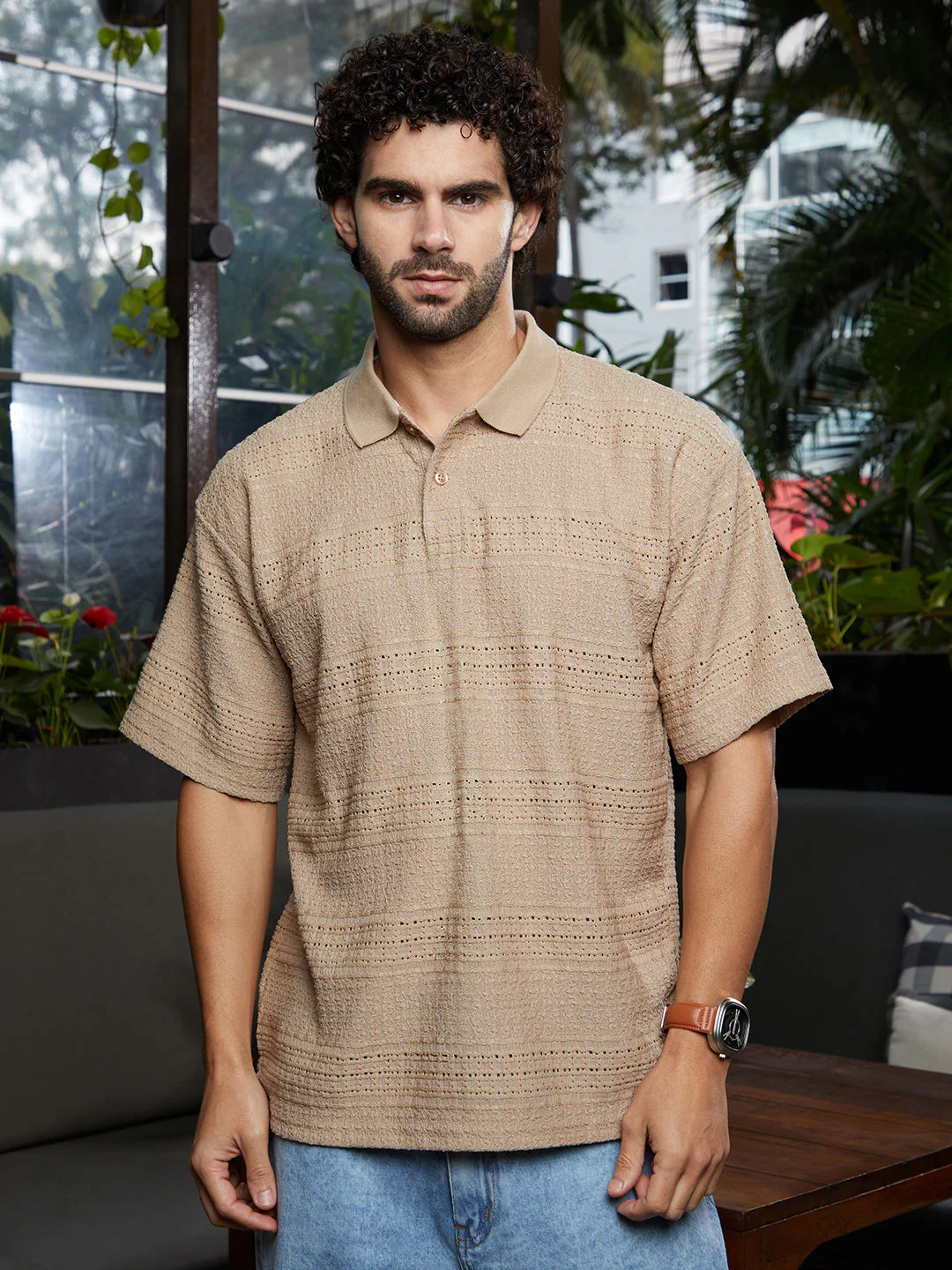 Bohomian Oversized Polo T-Shirt - Image 2