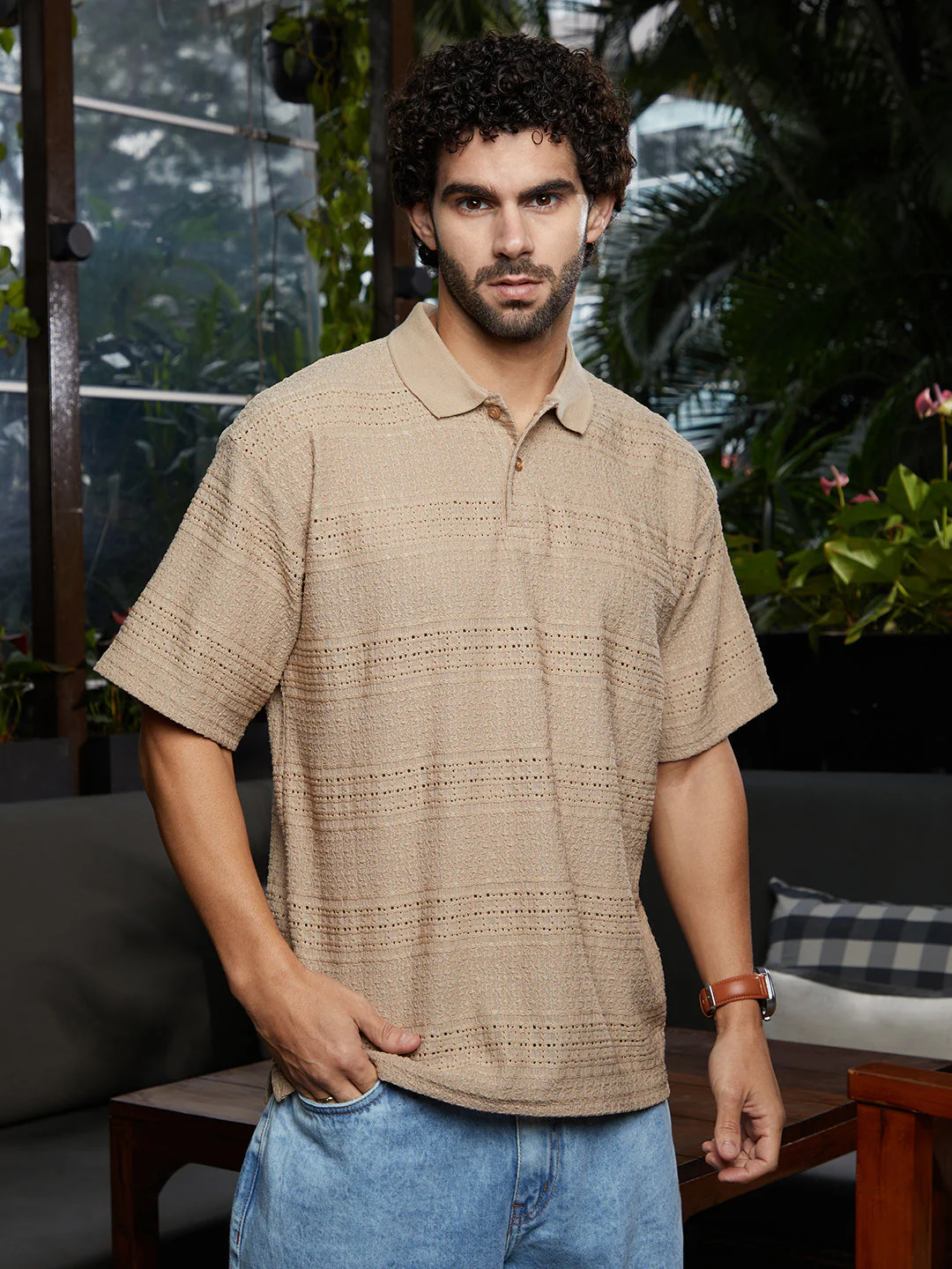 Bohomian Oversized Polo T-Shirt - Image 3
