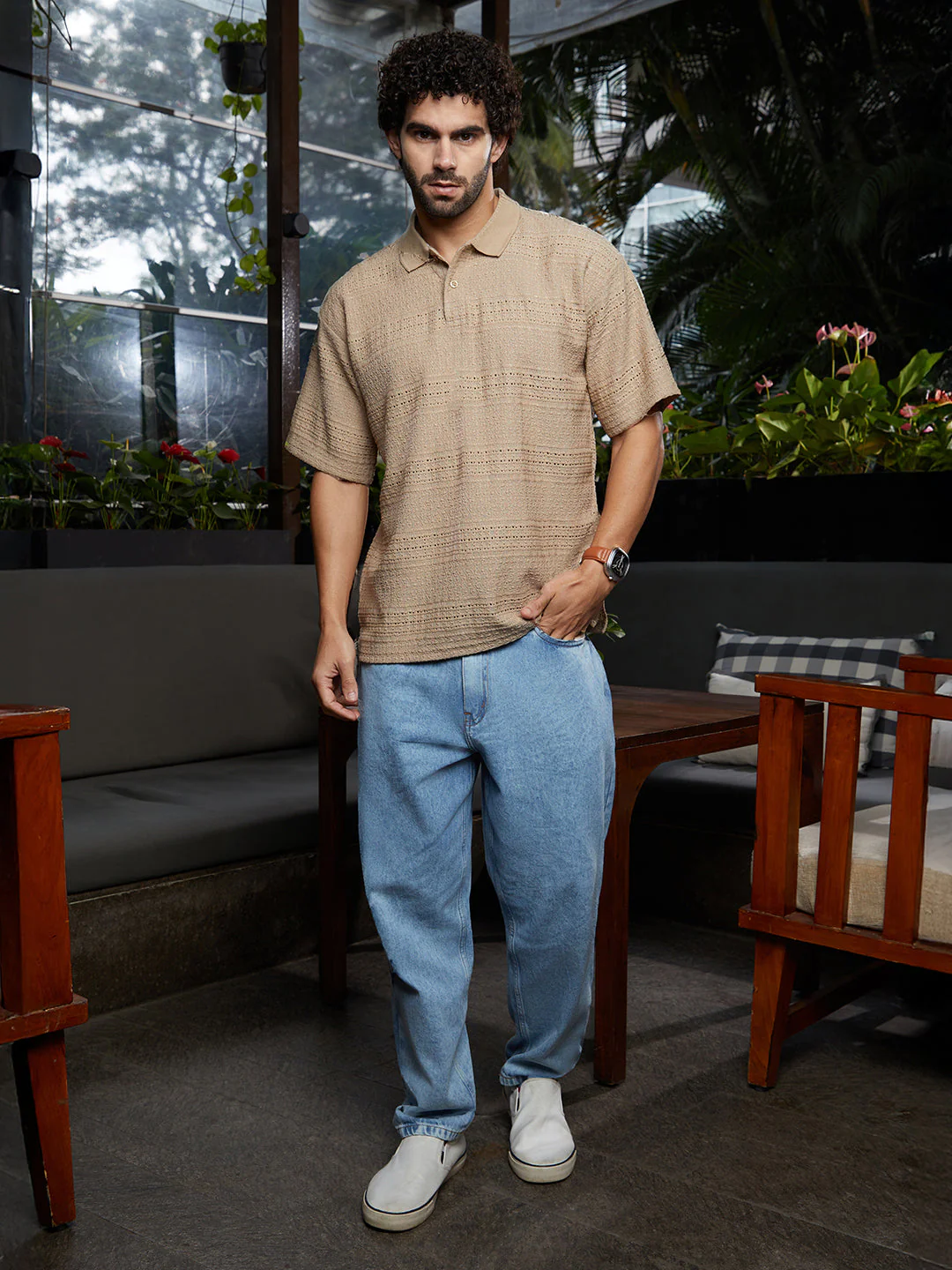Bohomian Oversized Polo T-Shirt - Image 5