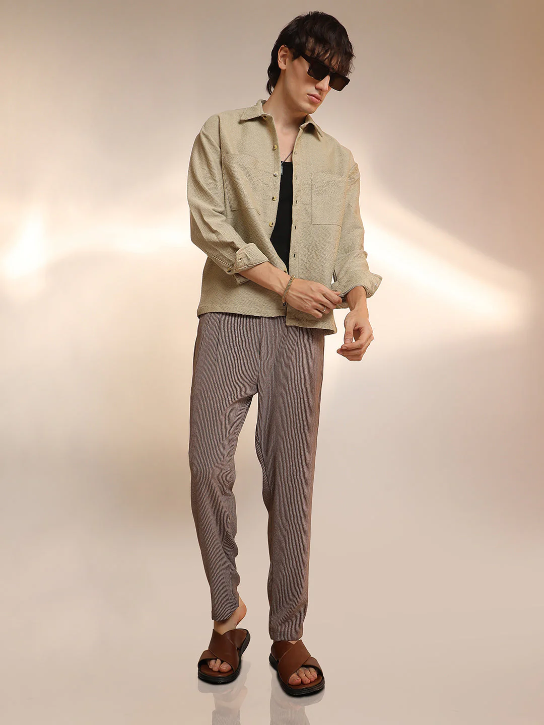 Chevron-Woven Utility Shirt - Image 6