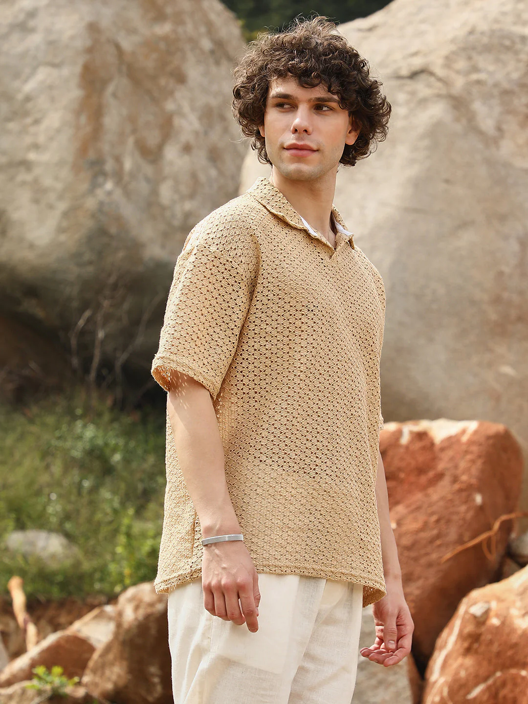 Lozenge Oversized Polo T-Shirt - Image 3