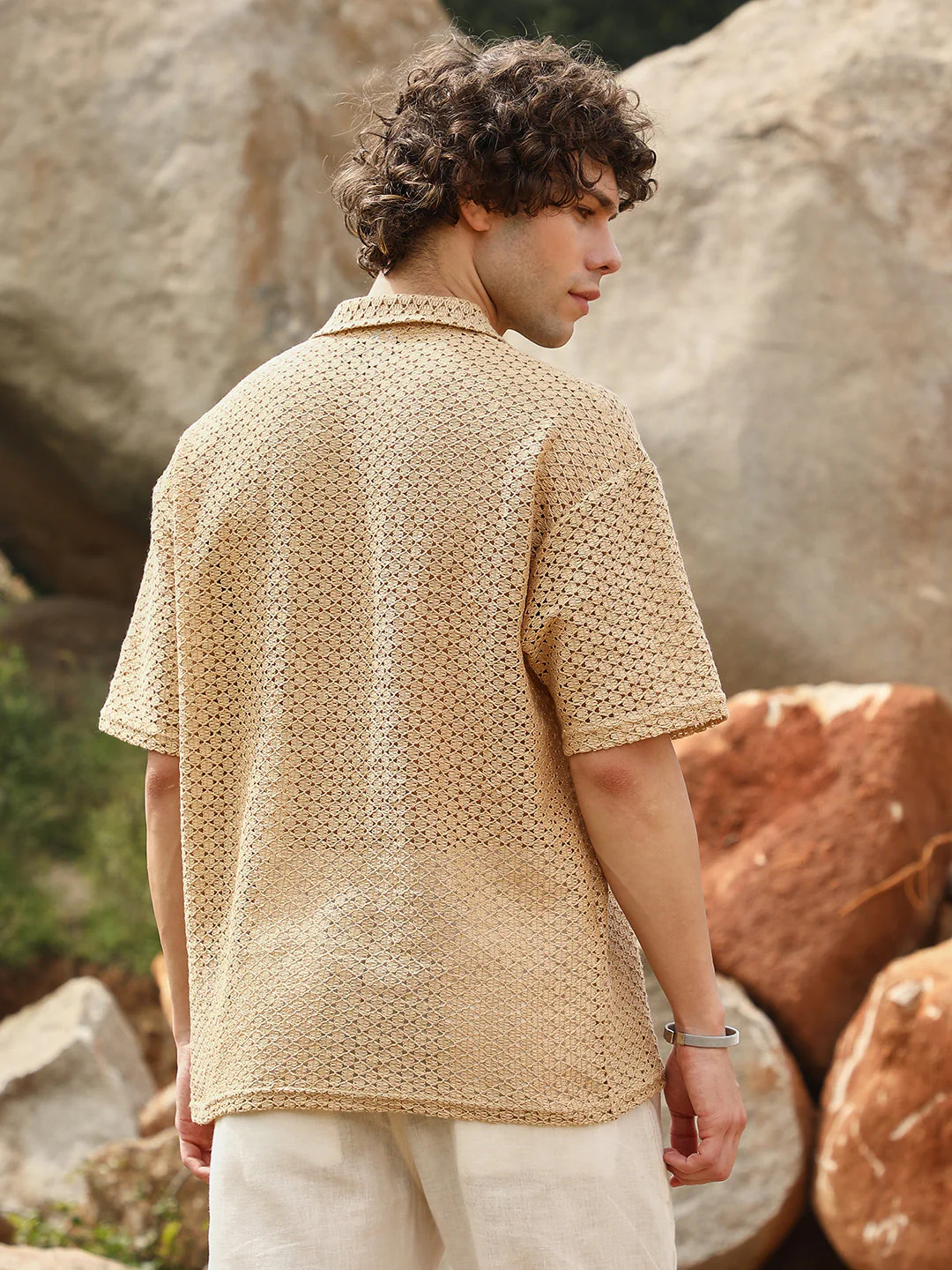 Lozenge Oversized Polo T-Shirt - Image 4