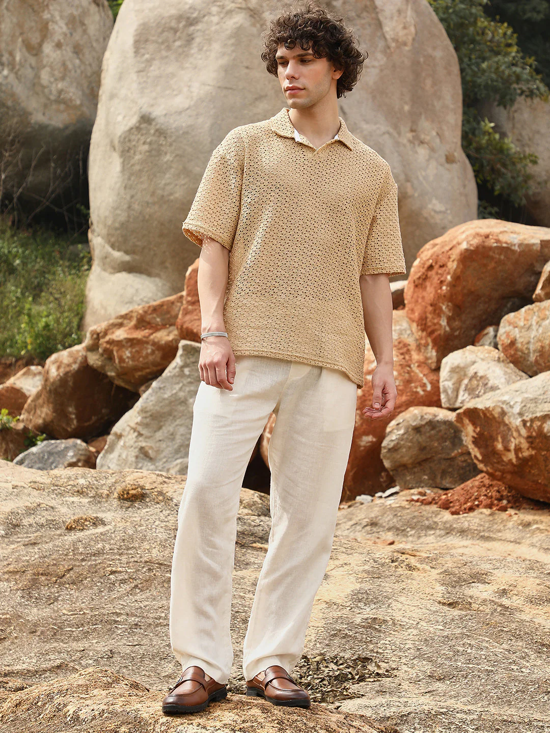 Lozenge Oversized Polo T-Shirt - Image 5