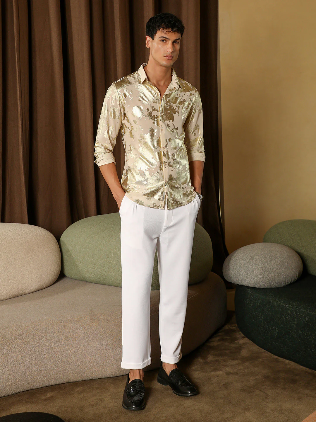 Metallic-Foil Imprint Shirt - Image 5