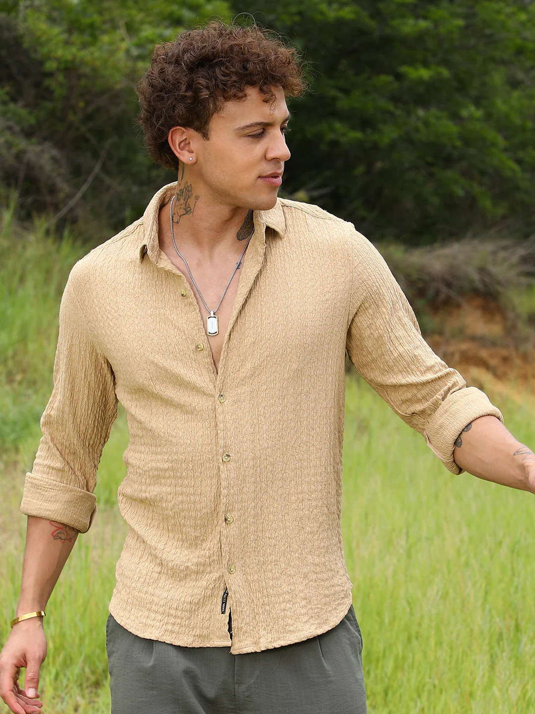Micro Hexagon-Lined Shirt - Image 2