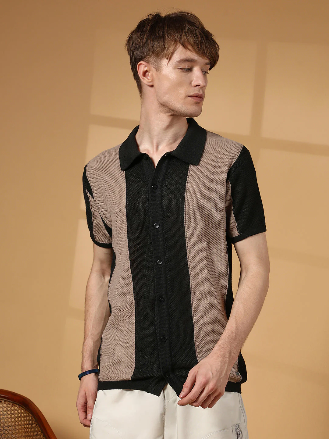 Panel-Knit Slim-Fit Shirt - Image 2