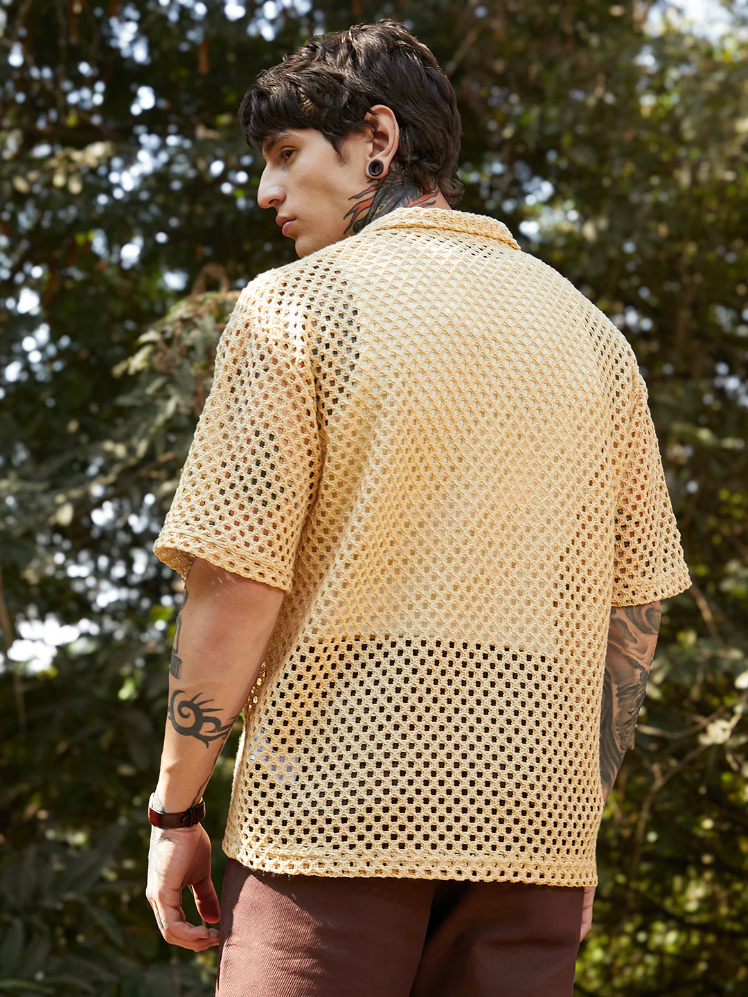 Open-Knit Resort Oversized Shirt - Image 4