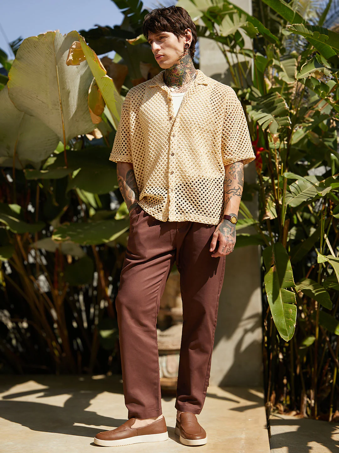 Open-Knit Resort Oversized Shirt - Image 6