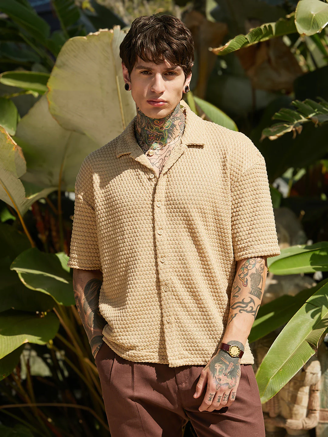 Oval-Tactile Knit Oversized Shirt - Image 2