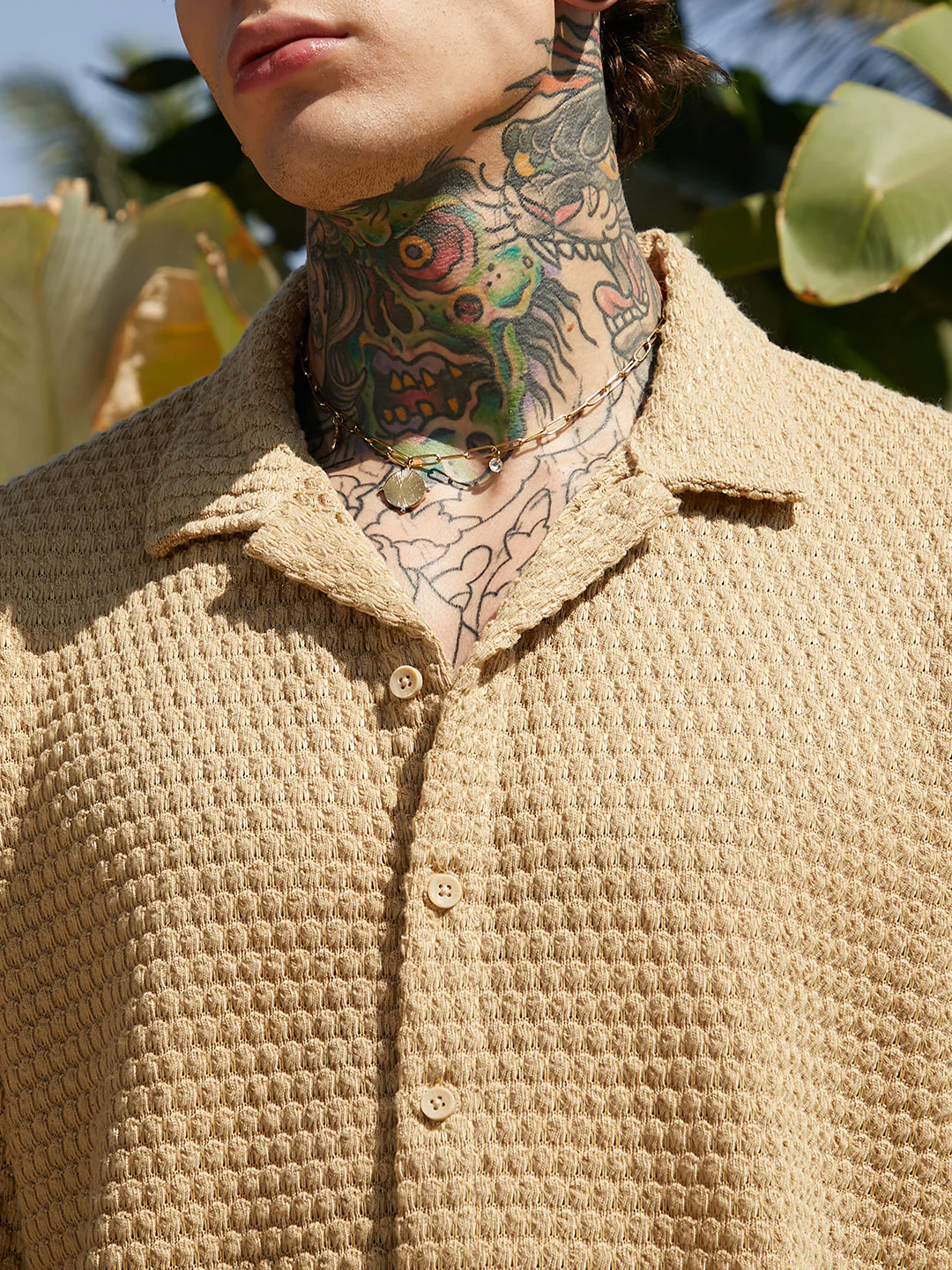 Oval-Tactile Knit Oversized Shirt - Image 7