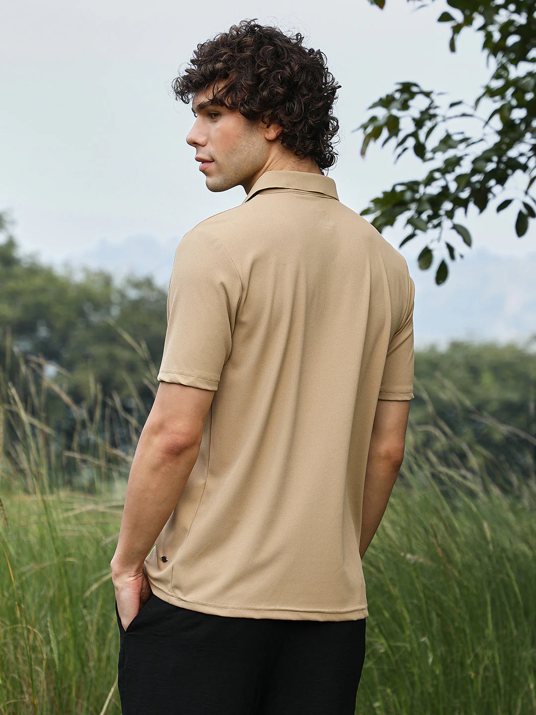 Solid Knit Polo T-Shirt - Image 4