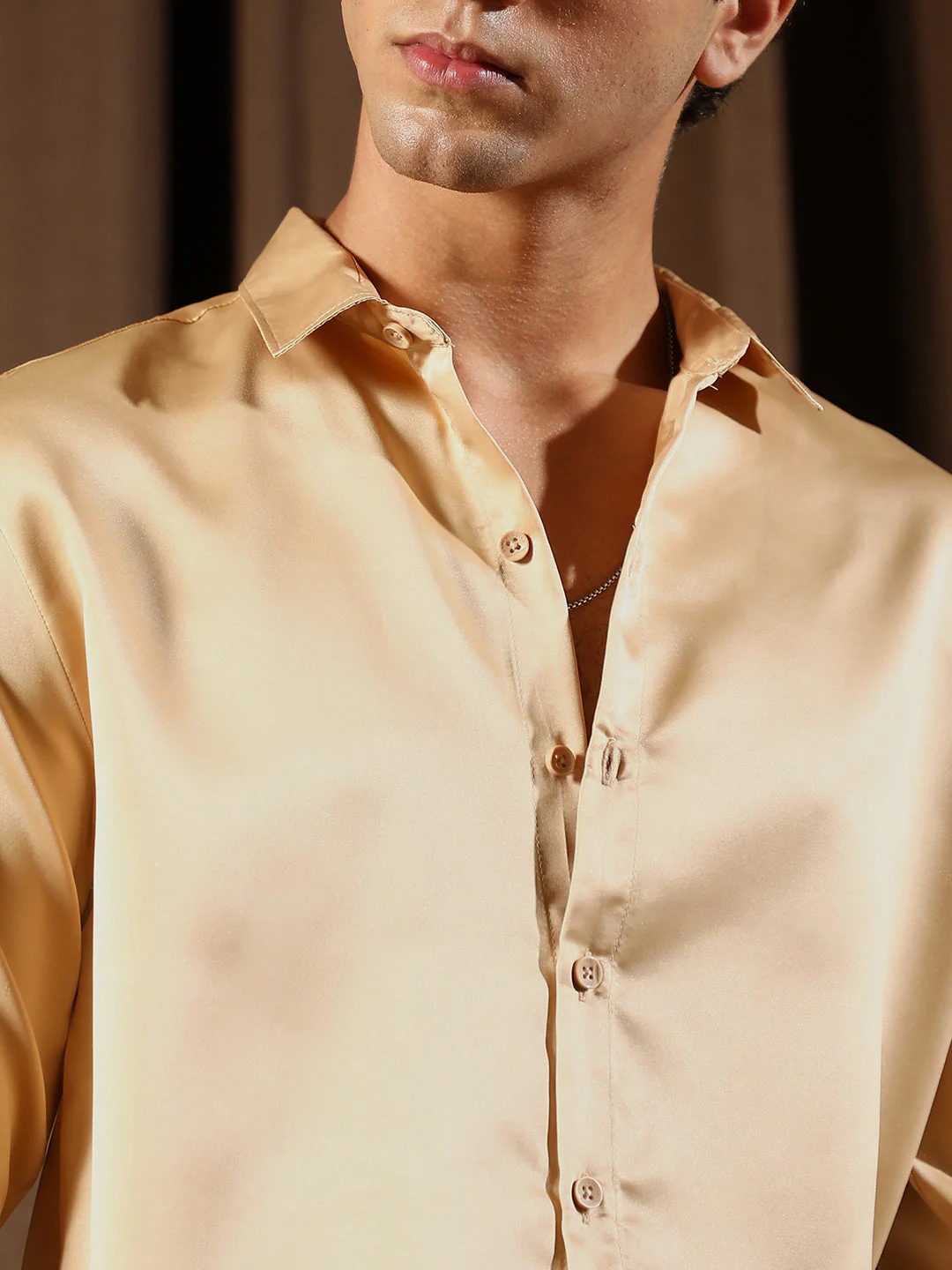 Solid-Satin Regular Shirt - Image 7