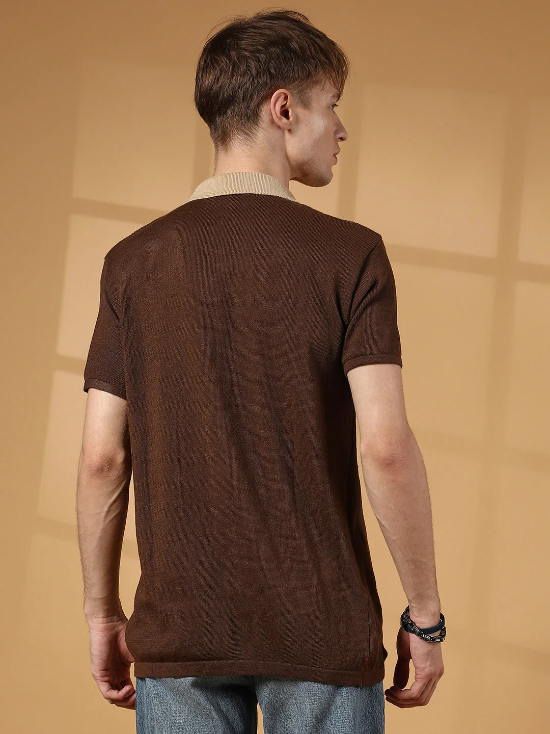 Block-Knit Slim-Fit Shirt - Image 4