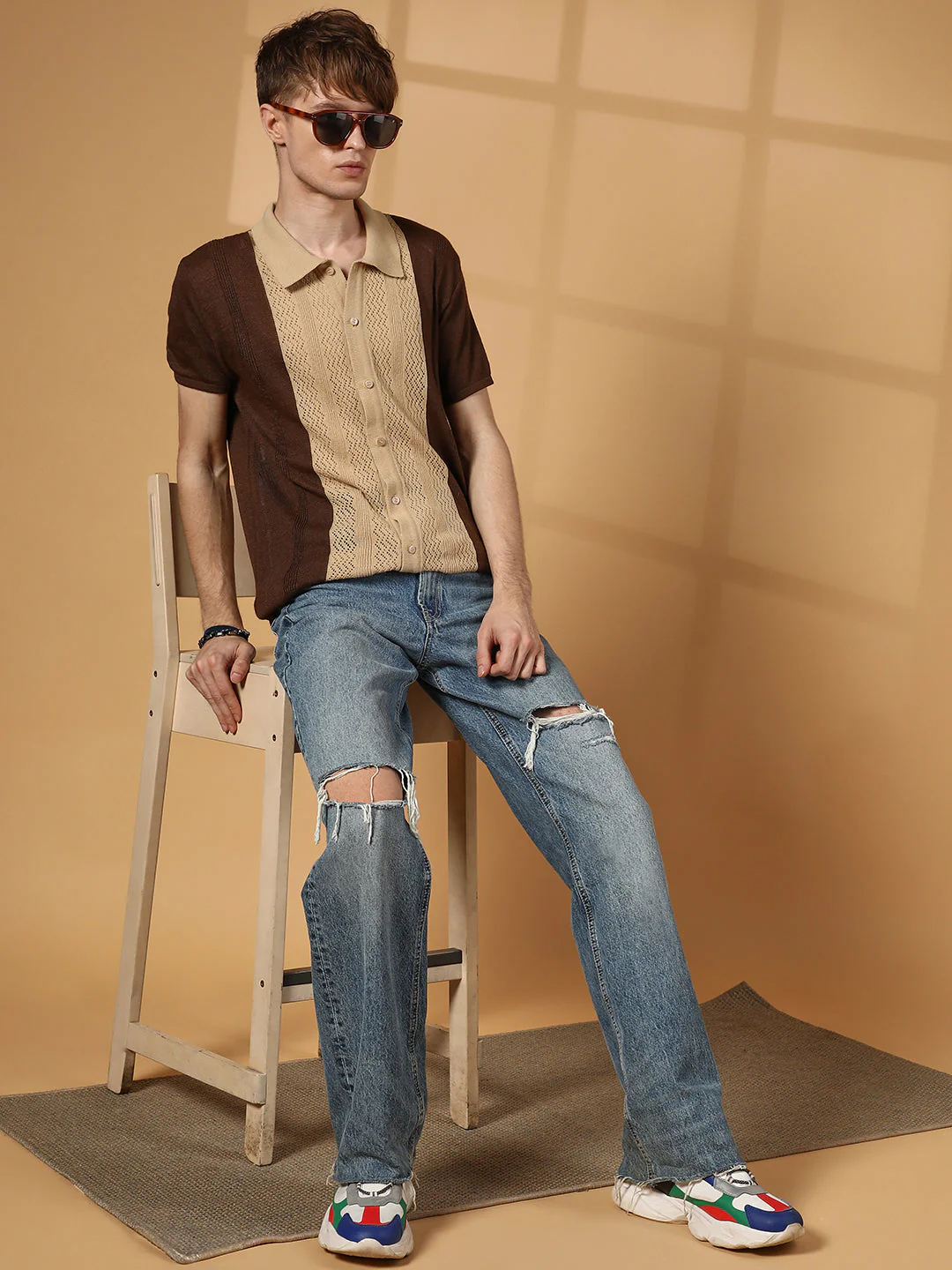 Block-Knit Slim-Fit Shirt - Image 6