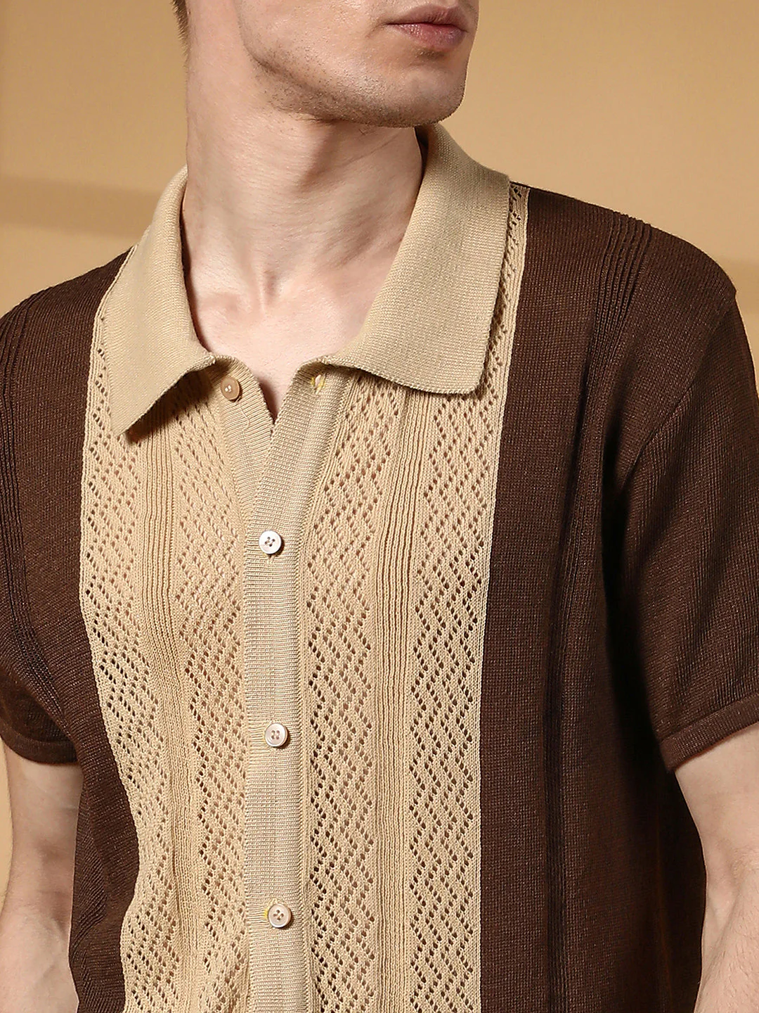 Block-Knit Slim-Fit Shirt - Image 7