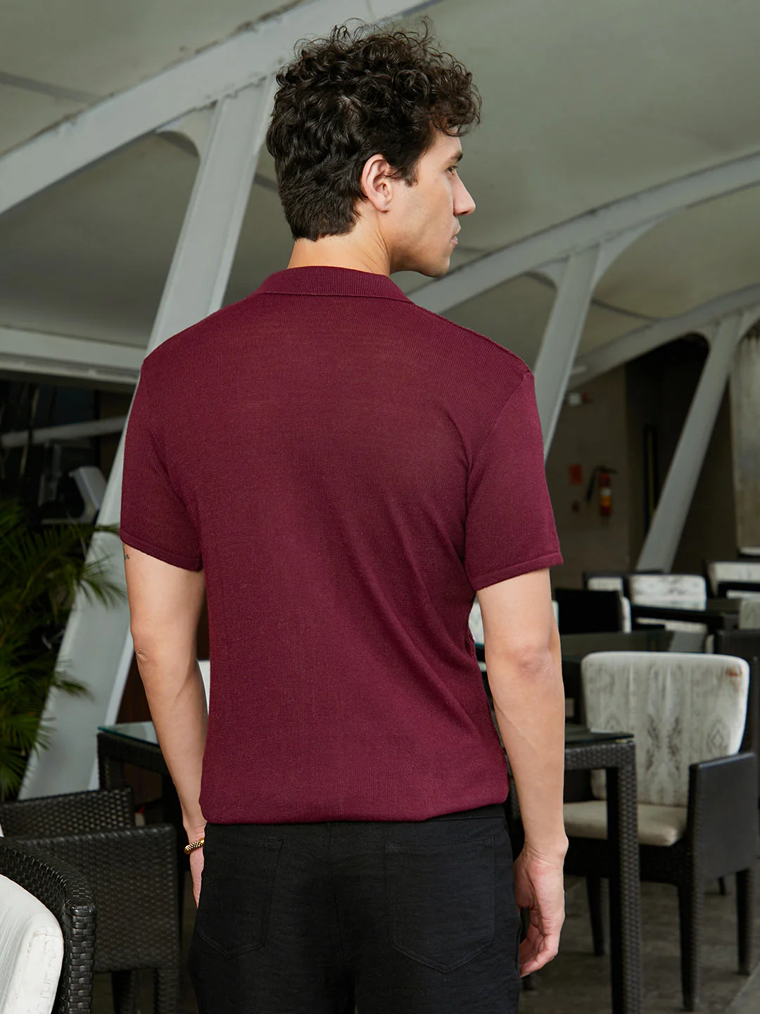 Argyle-Knit Slim-Fit Shirt - Image 4