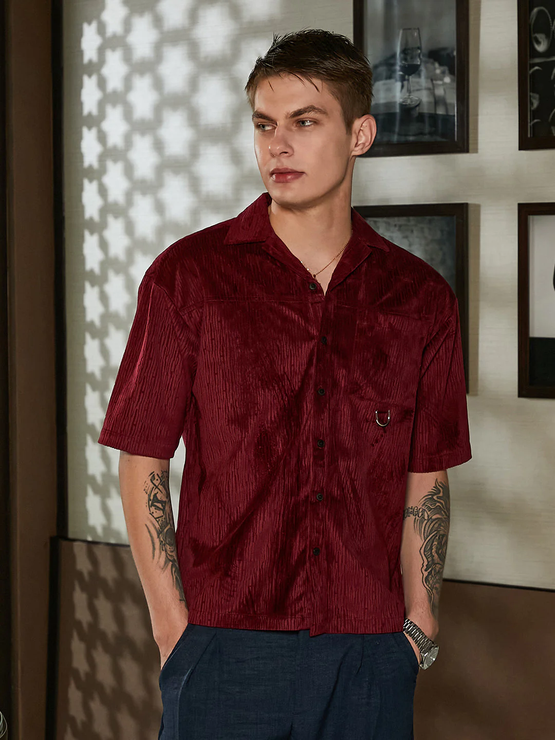 Veined Utility Oversized Shirt - Image 2
