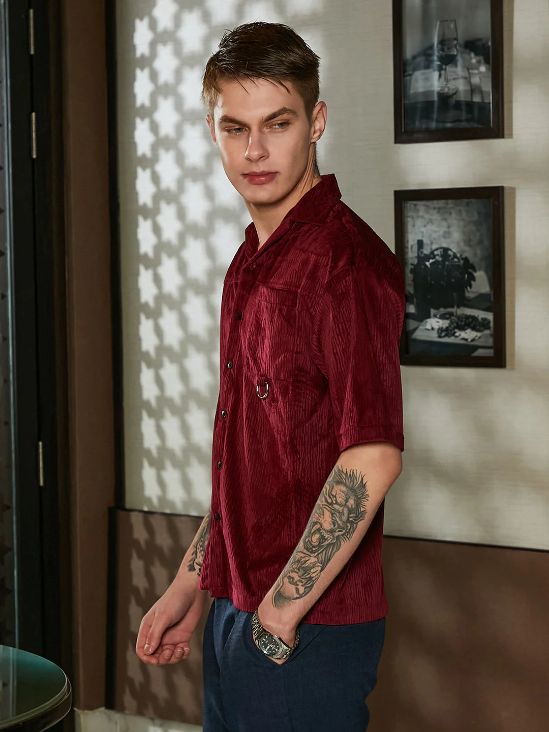 Veined Utility Oversized Shirt - Image 3