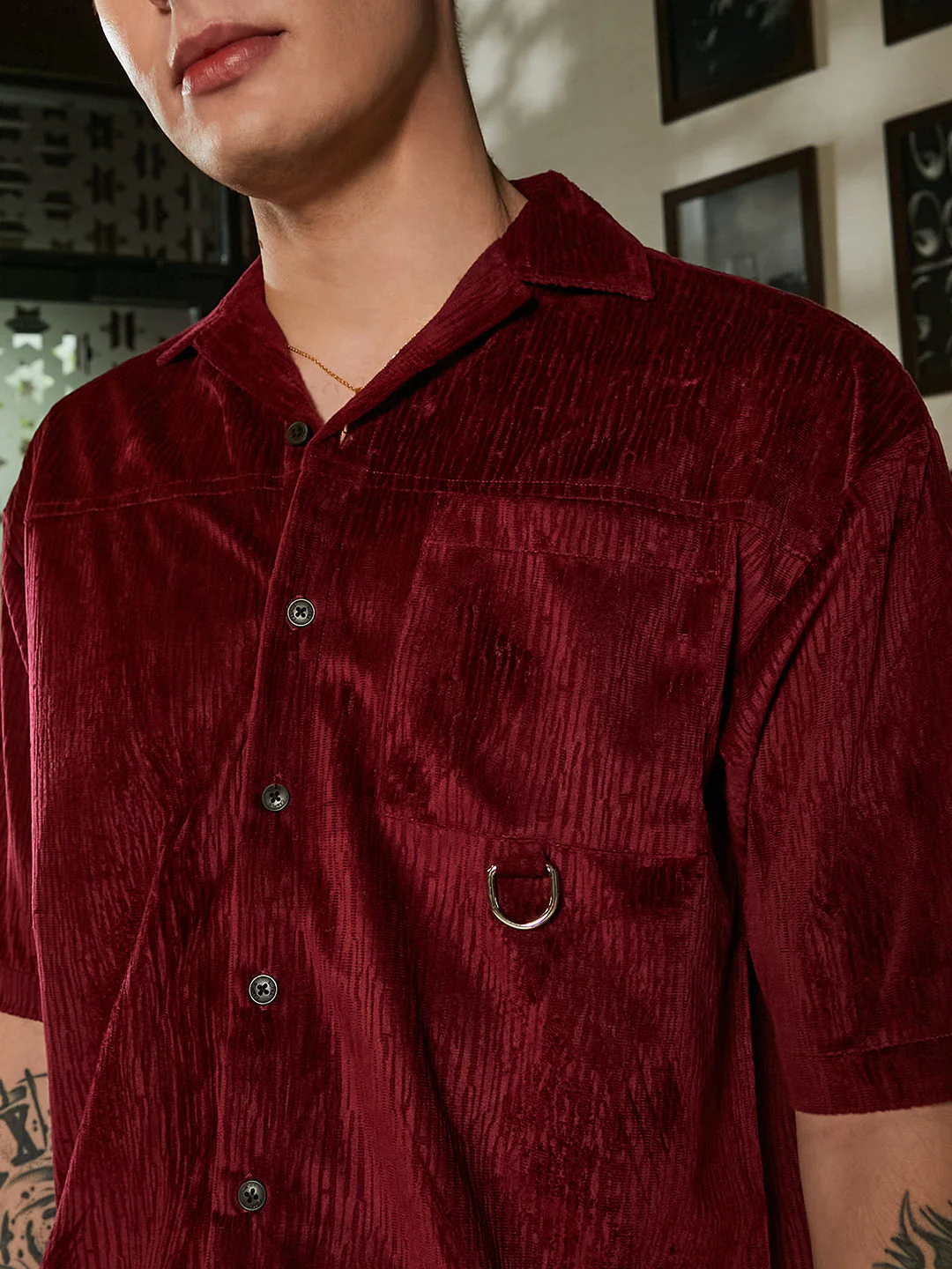 Veined Utility Oversized Shirt - Image 7