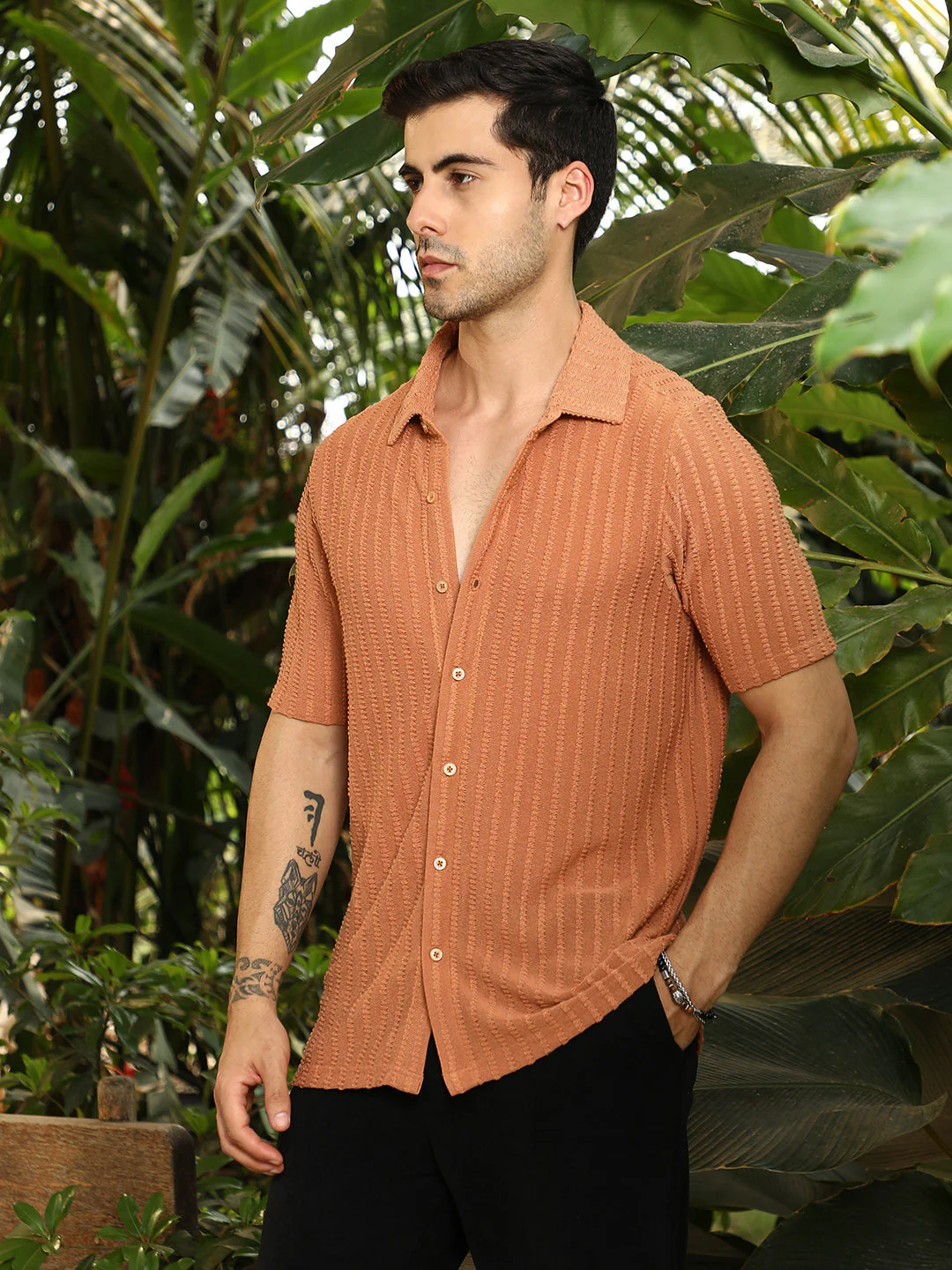 Cross-Stitch Stripe Knit Shirt - Image 3