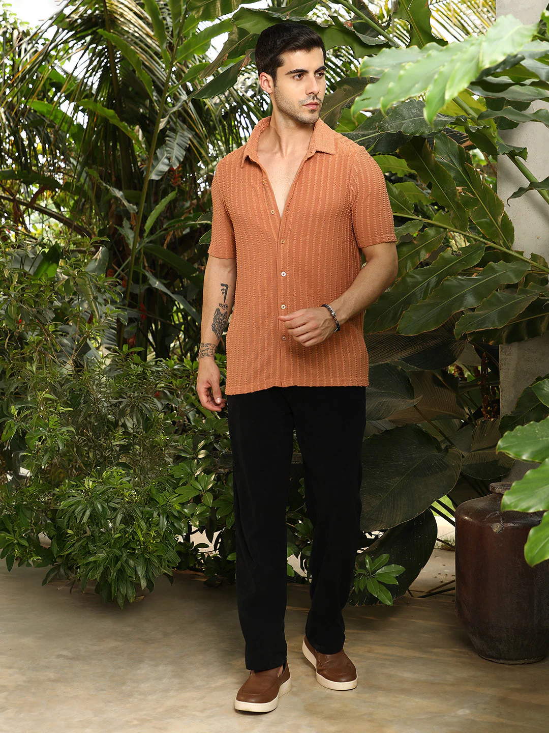 Cross-Stitch Stripe Knit Shirt - Image 5