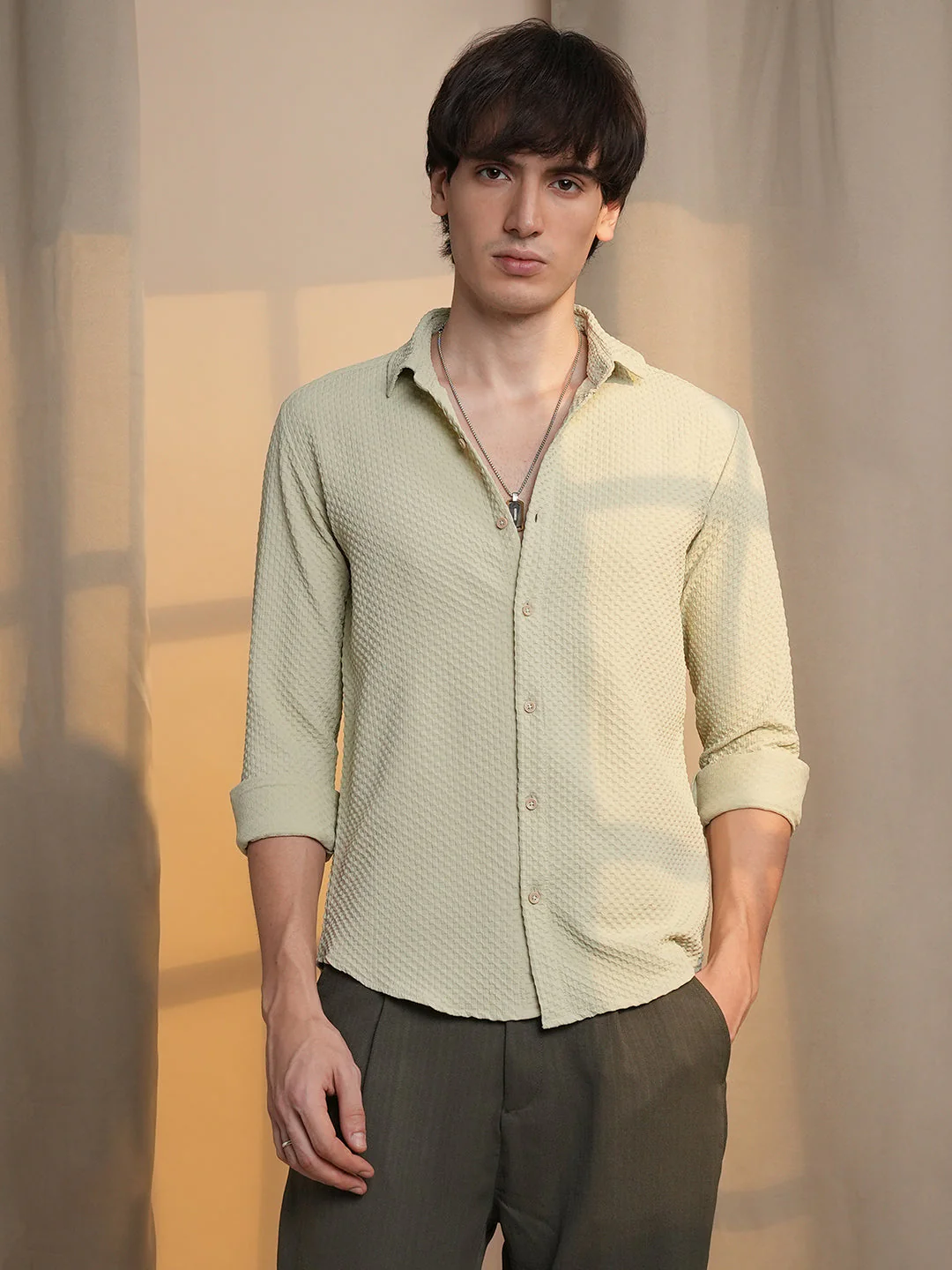 Micro Cubic-Textured Shirt - Image 2