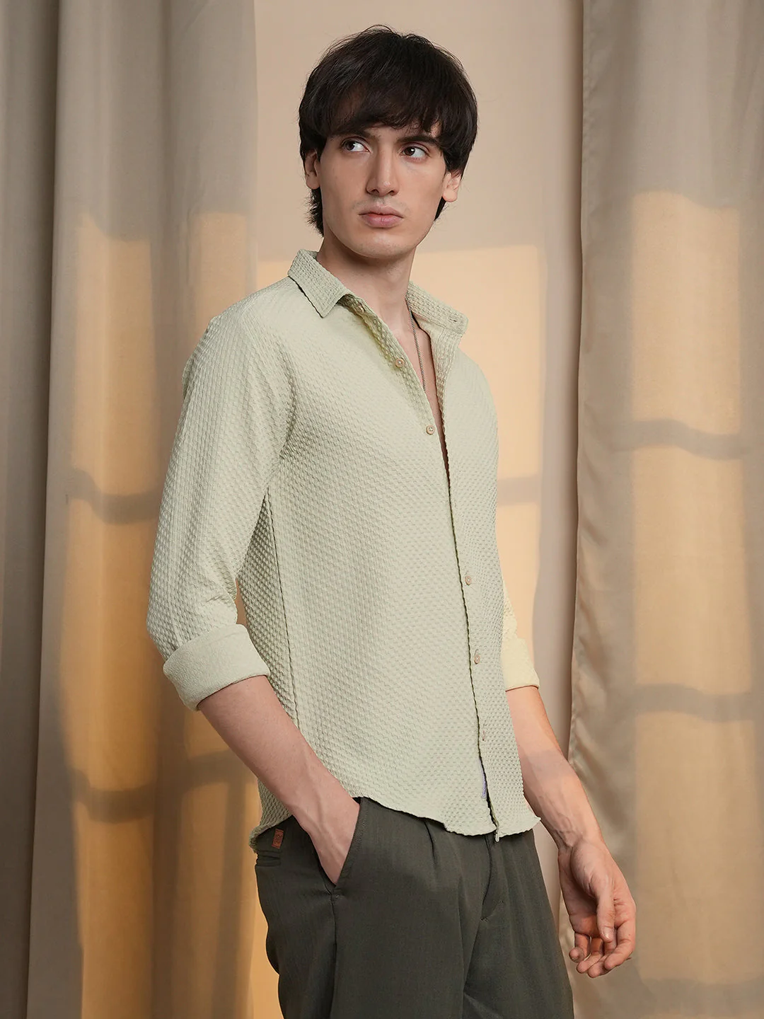 Micro Cubic-Textured Shirt - Image 3