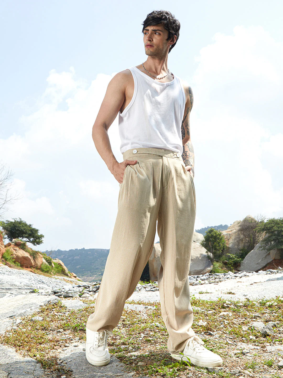 Lightweight - Striped Tailored Trousers - Image 5