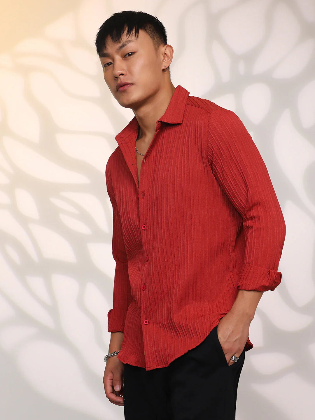 Self-Design Striped Shirt - Image 3