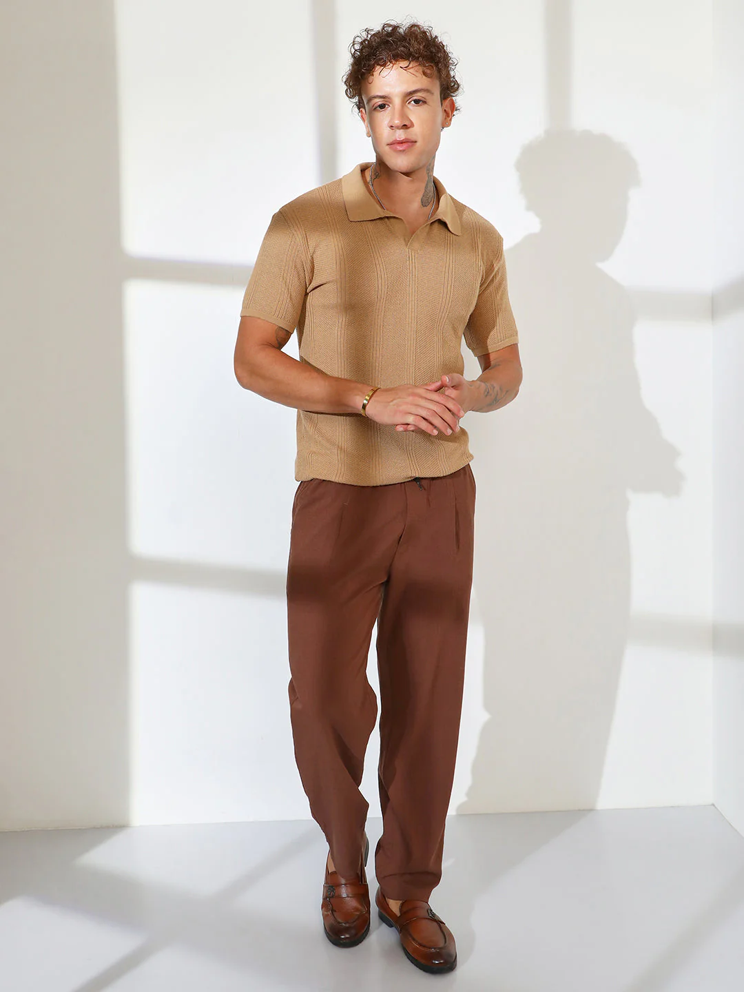 Stripe-Knit Polo T-Shirt - Image 5