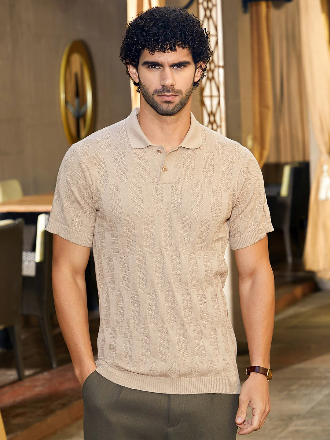 Webbing-Tactile Polo T-Shirt - Image 2
