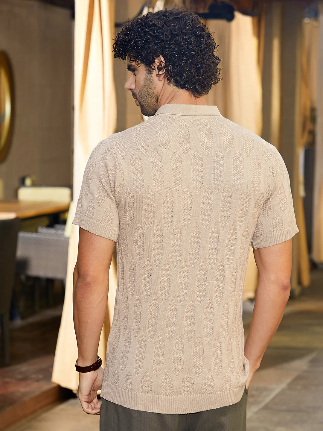 Webbing-Tactile Polo T-Shirt - Image 4