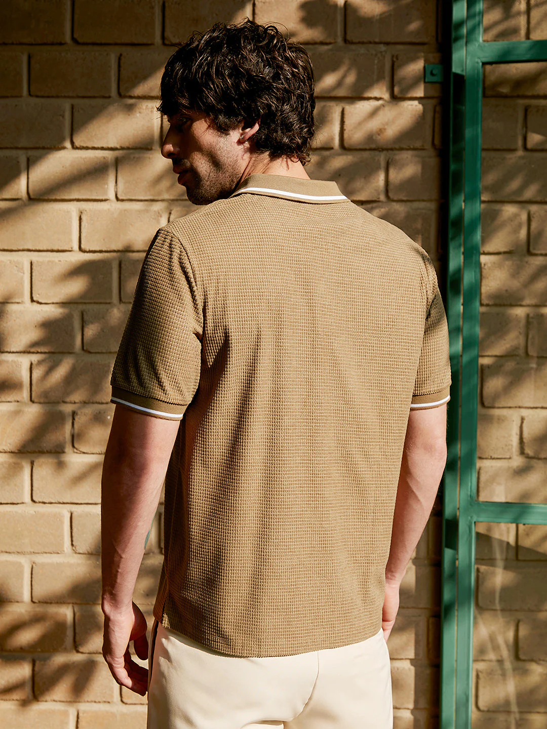 Cubic-Jacquard Polo T-Shirt - Image 4