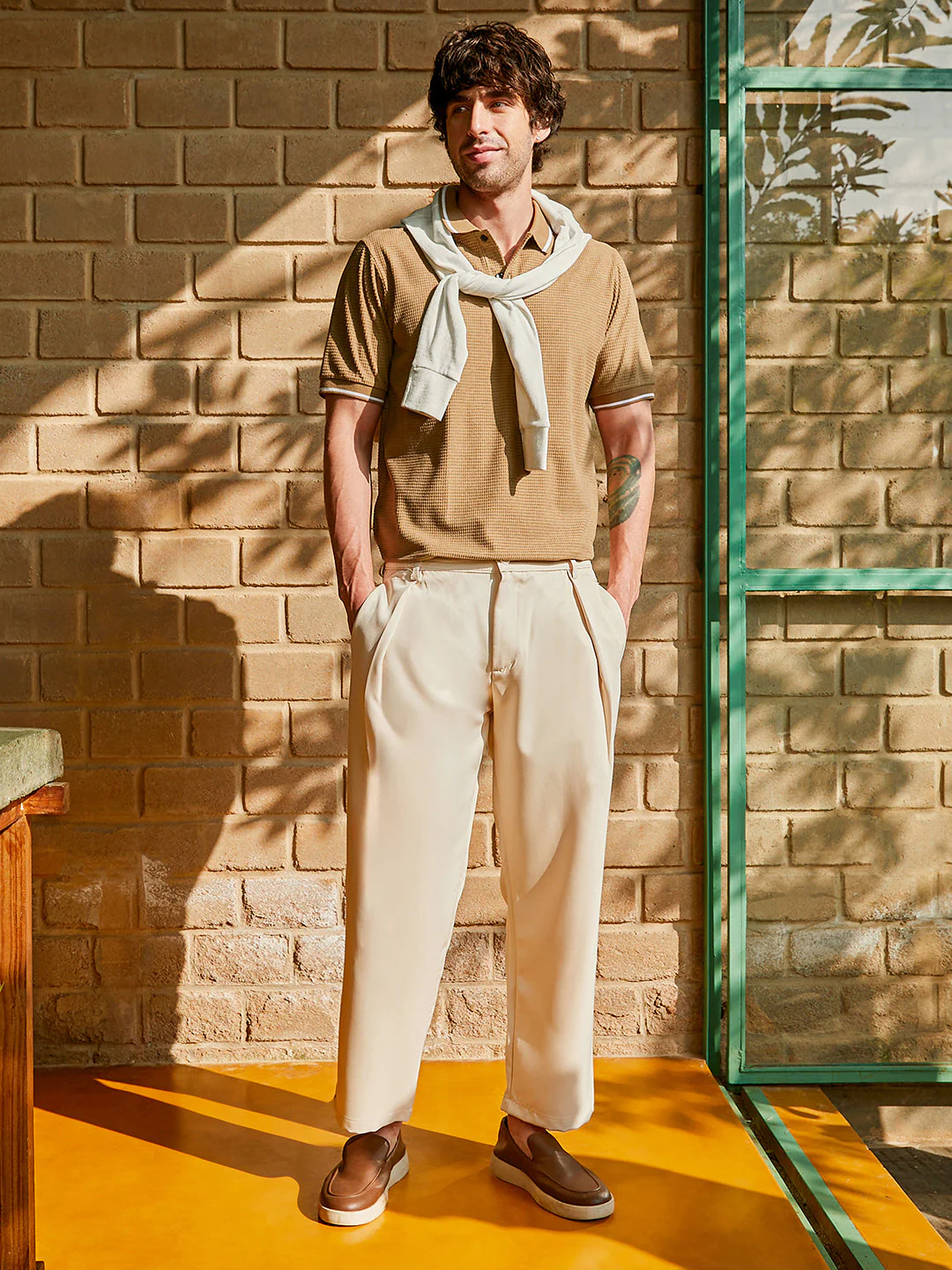 Cubic-Jacquard Polo T-Shirt - Image 6