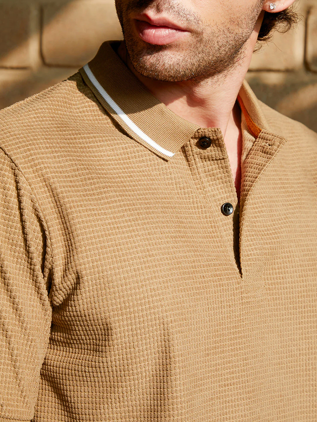 Cubic-Jacquard Polo T-Shirt - Image 7