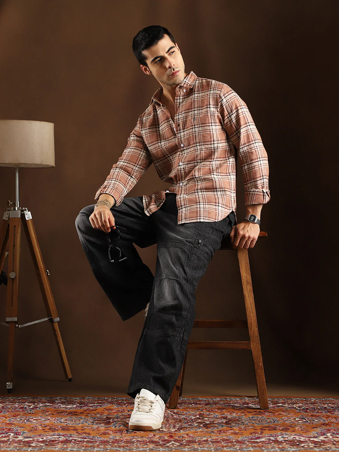 Tactile-Check Regular Shirt - Image 6