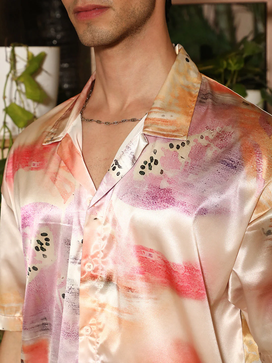 Abstract Sheen Oversized Shirt - Image 7