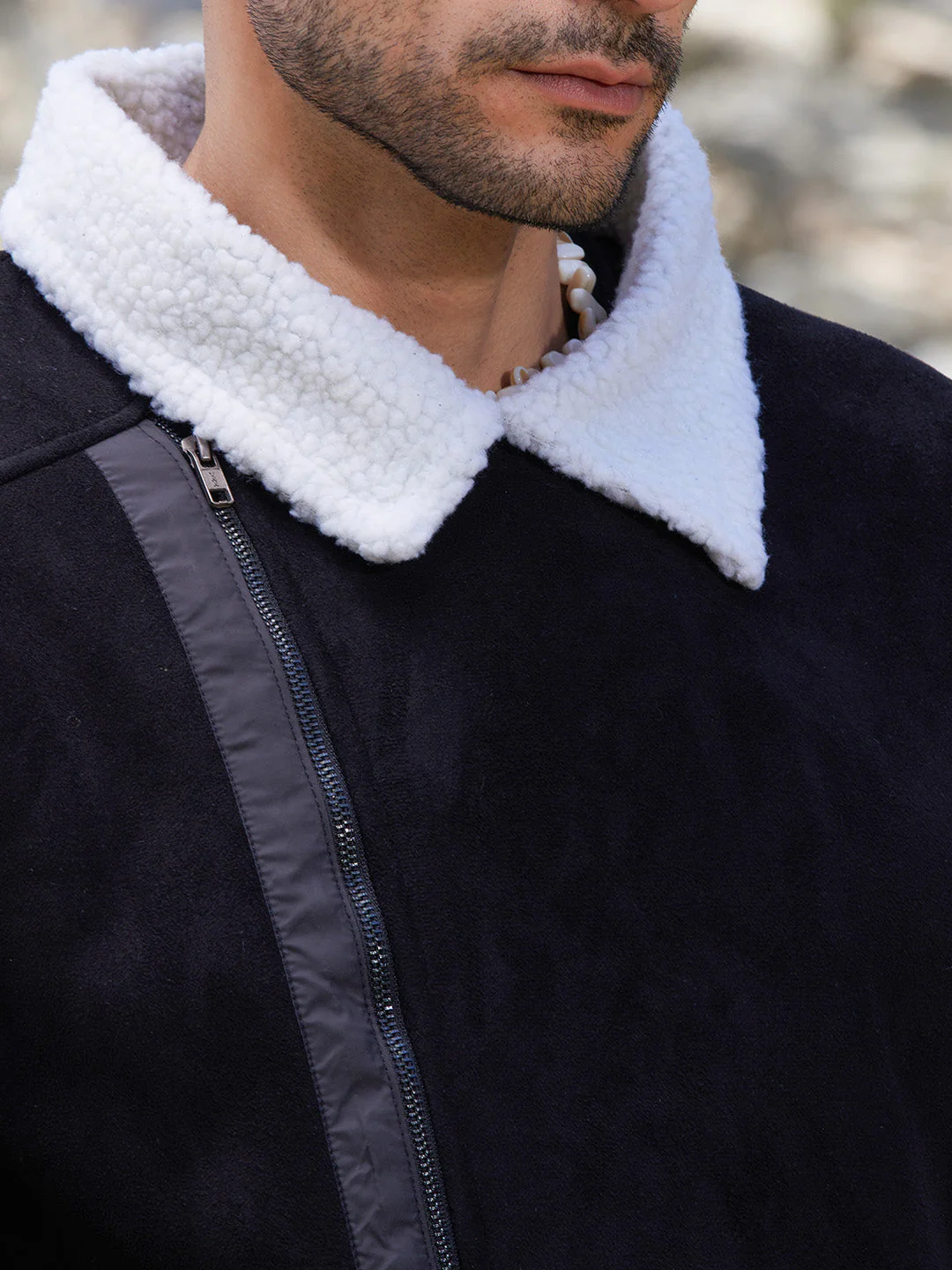 Fleece Lined Biker Jacket - Image 7
