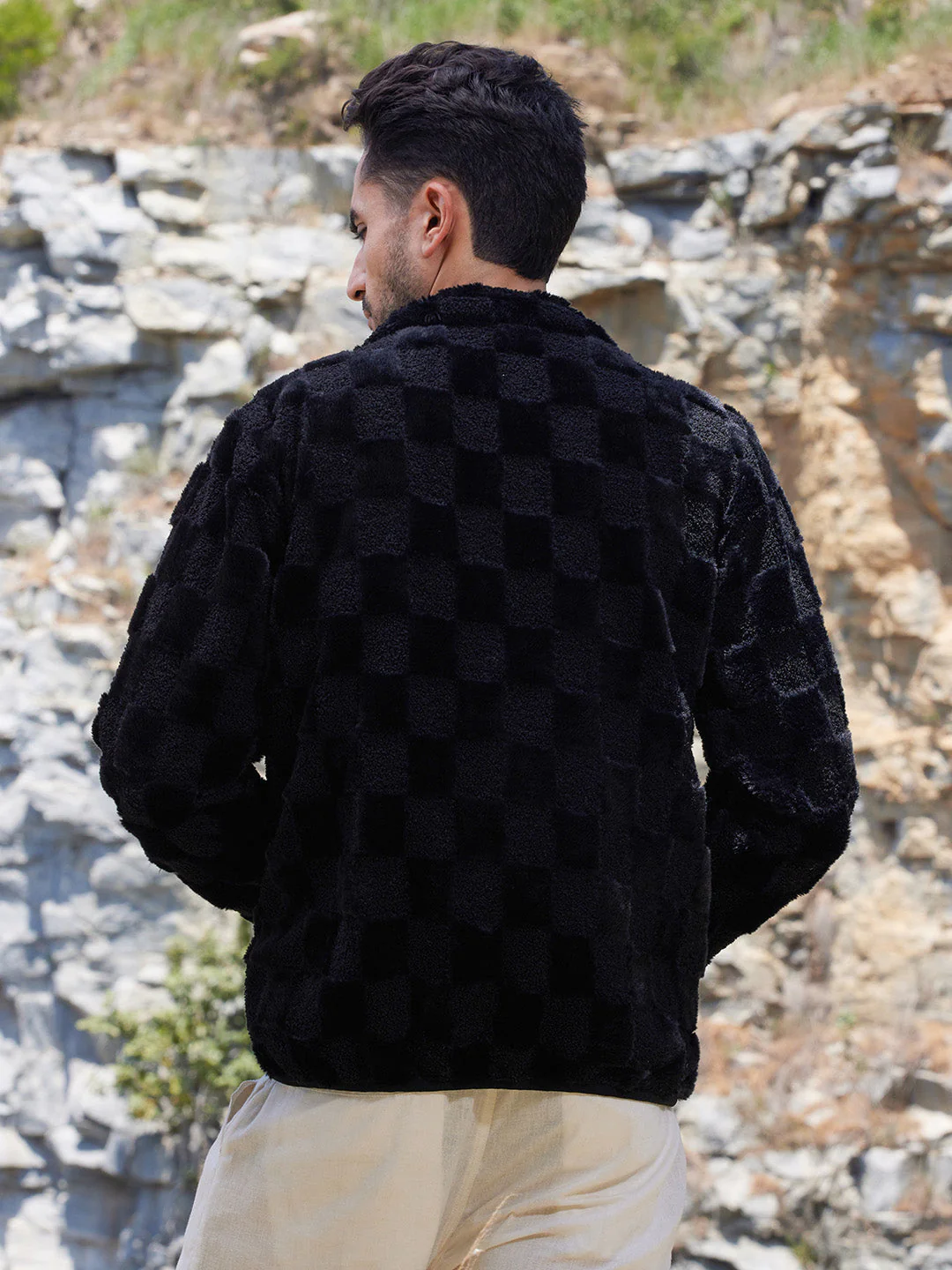 Fleece Buffalo Check Puffer Jacket - Image 4