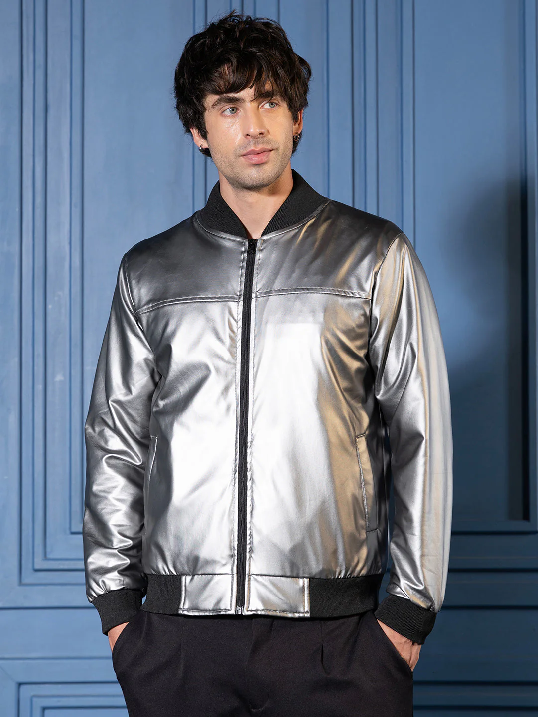 Patent-Panel Bomber Jacket - Image 2