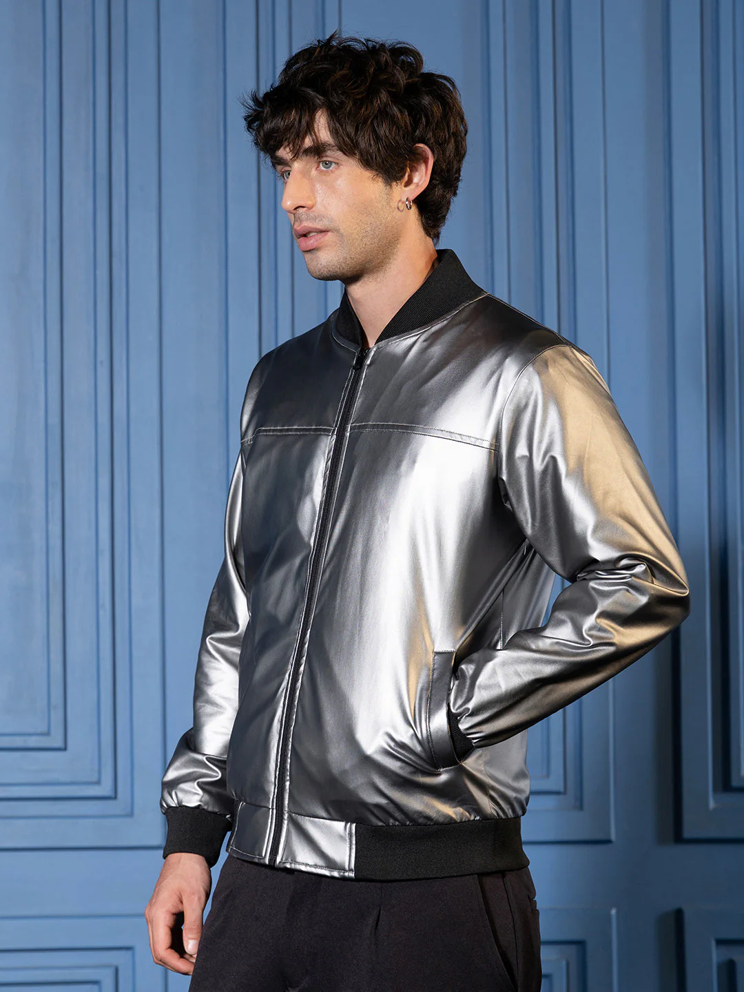 Patent-Panel Bomber Jacket - Image 3