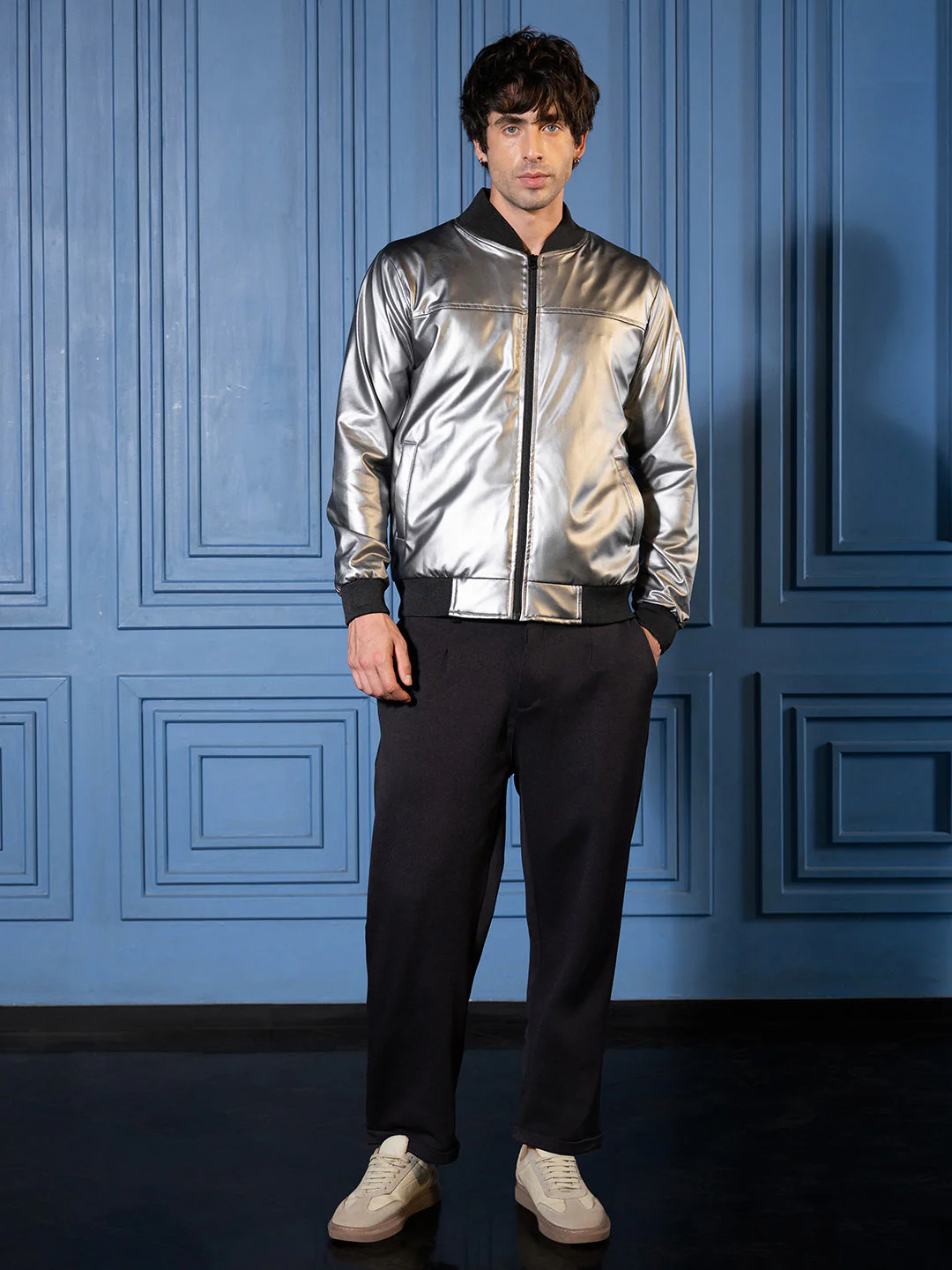 Patent-Panel Bomber Jacket - Image 5