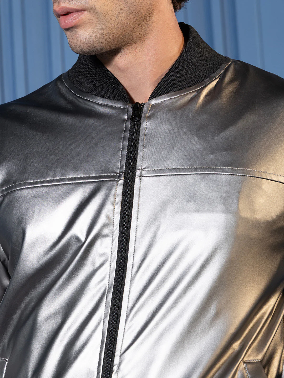 Patent-Panel Bomber Jacket - Image 7