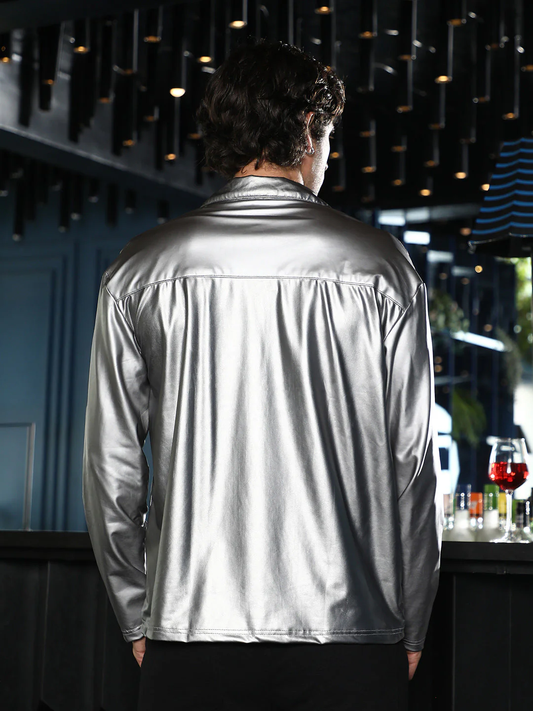 Single-Breasted Sheen Shirt - Image 4