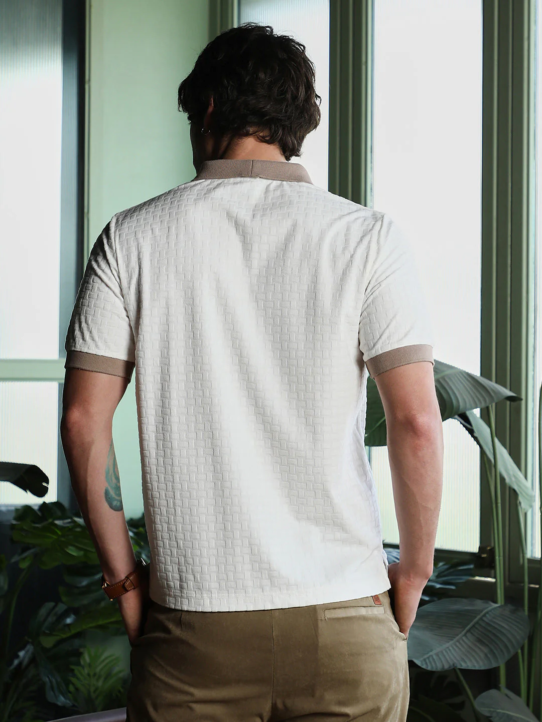 Basket-Jacquard Polo T-Shirt - Image 4