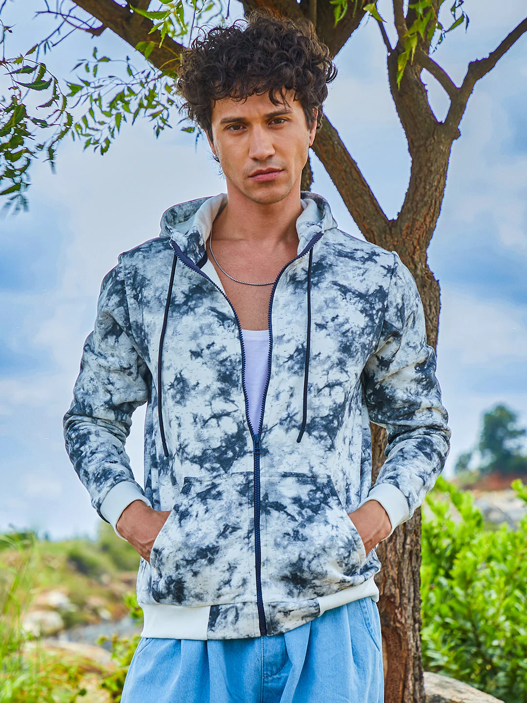 Zip-Front Tie-Dye Hoodie - Image 2