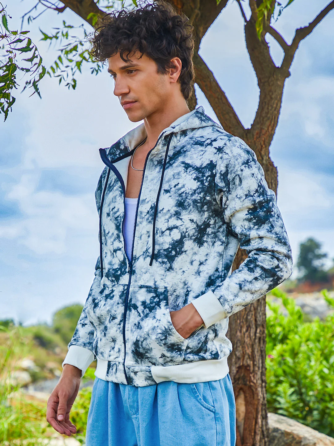 Zip-Front Tie-Dye Hoodie - Image 3