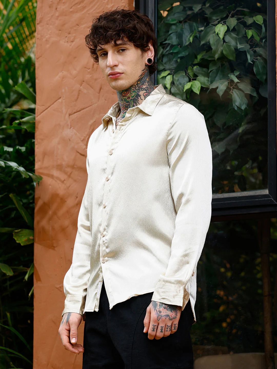 Crushed-Satin Regular Shirt - Image 3